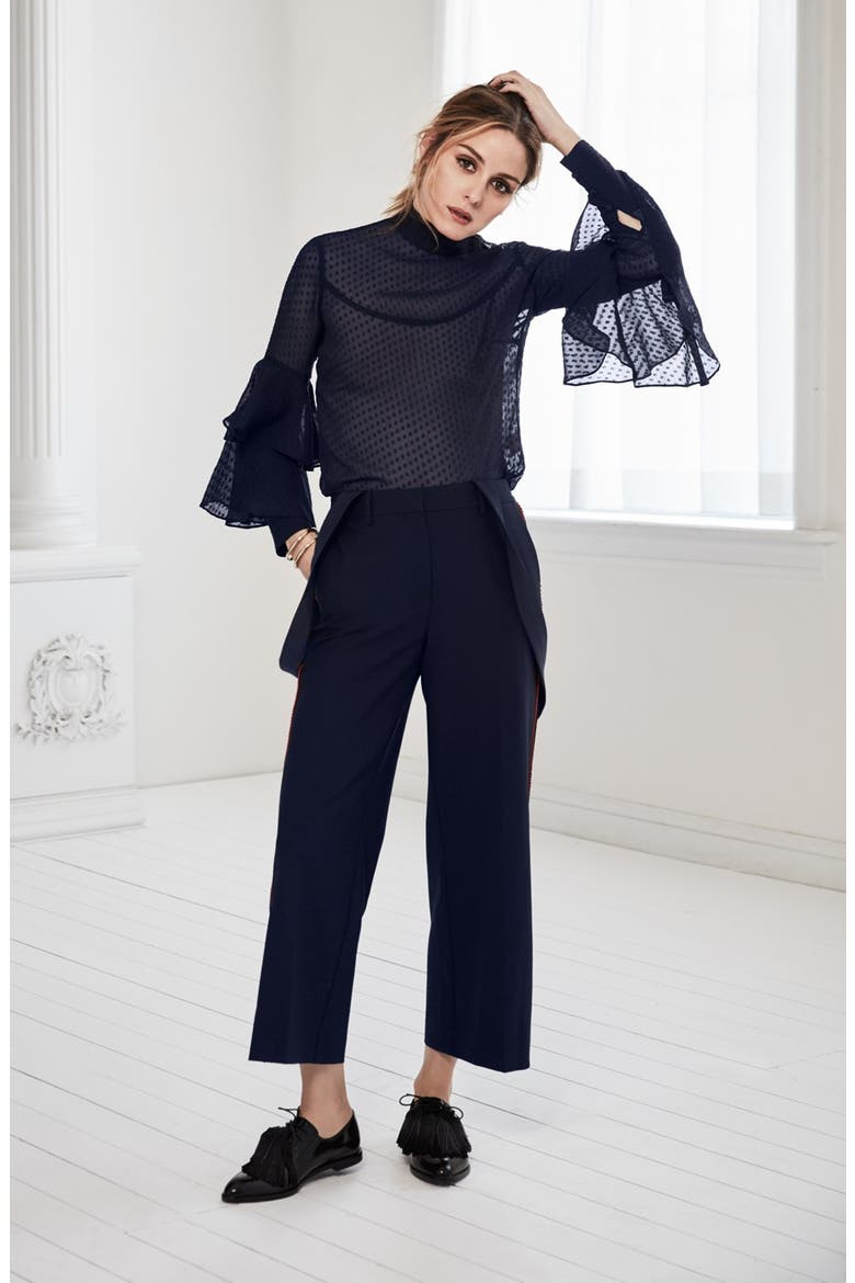 High Rise Crop Suspender Pants, Alternate, color, NAVY DARK
