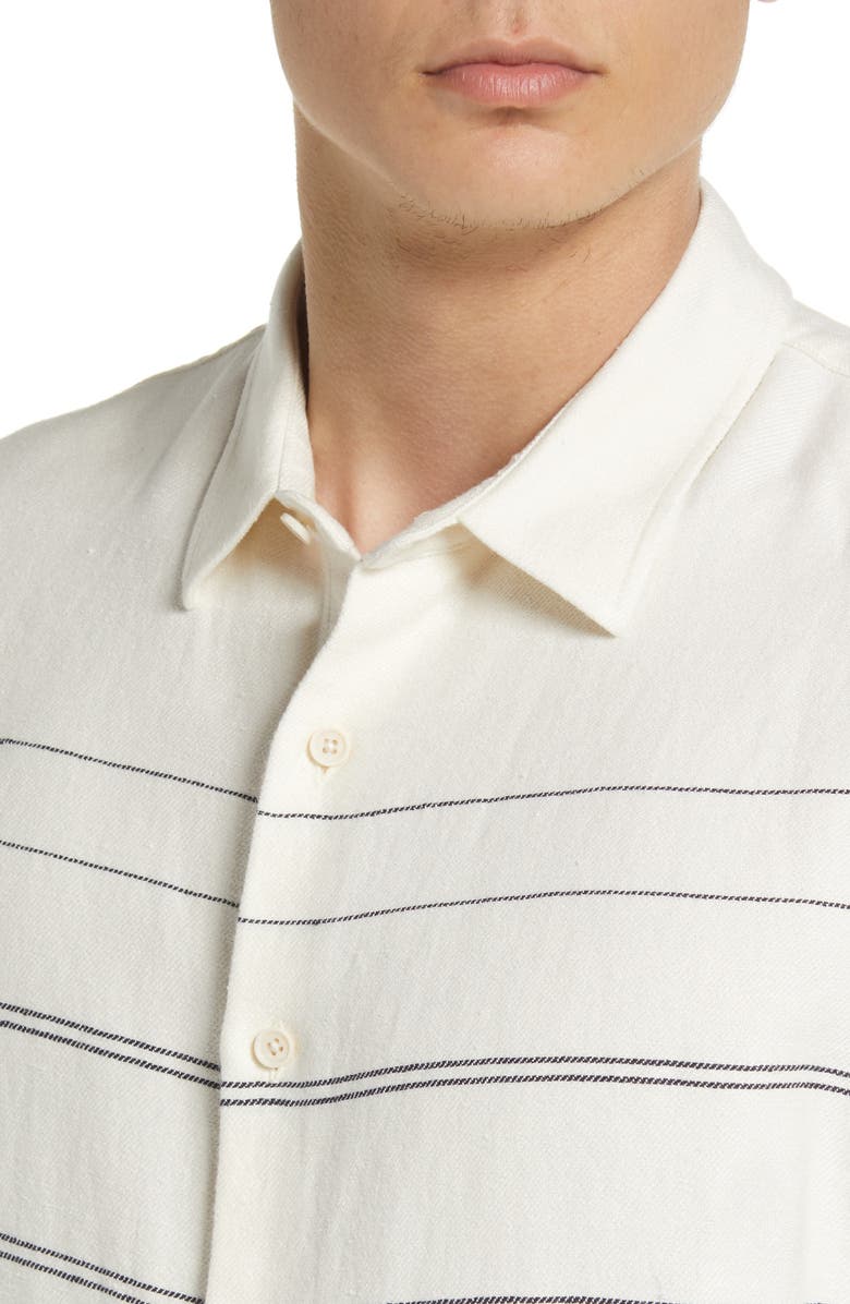 Vince Classic Fit Engineered Stripe Short Sleeve Knit Button-Up Shirt, Alternate, color, 