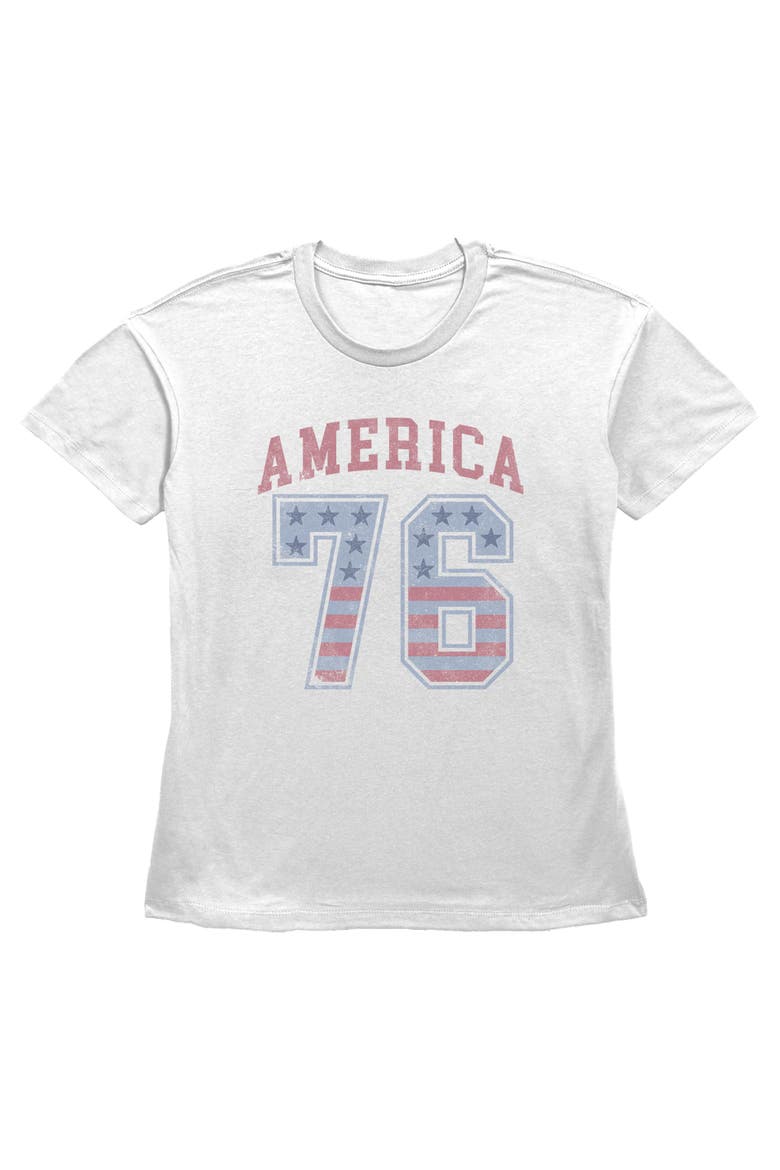 Women's Varsity America 76 Short Sleeve Straight Fit T-Shirt, Main, color, White