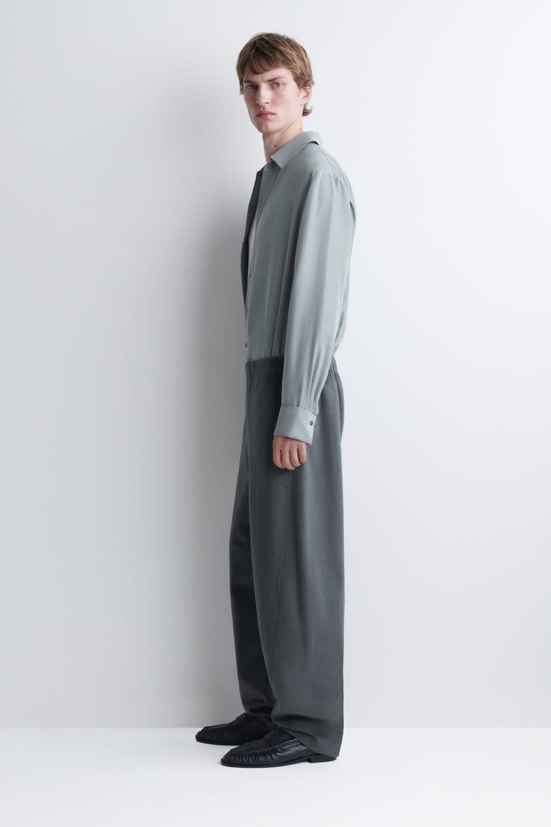 Brushed Jersey Regular-fit Tapered Pants, Alternate, color, STEEL GRAY