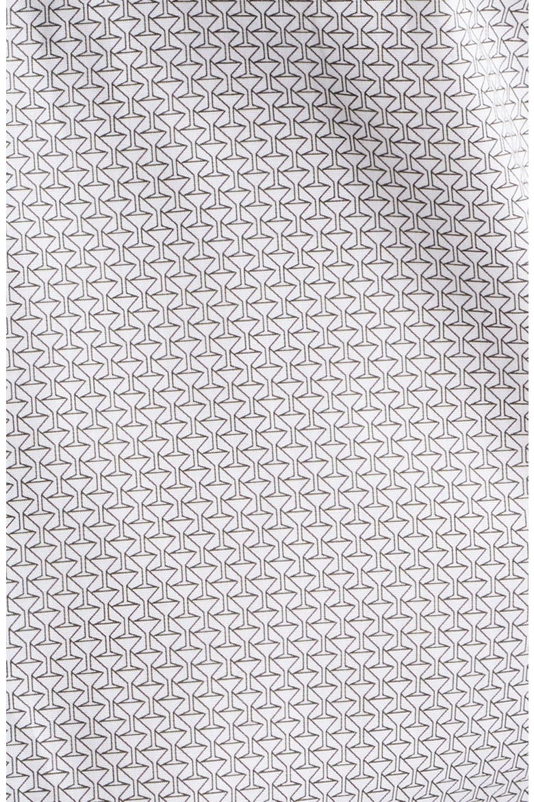 Hank Slim Fit Martini Print Stretch Cotton Dress Shirt, Alternate, color, WHITE