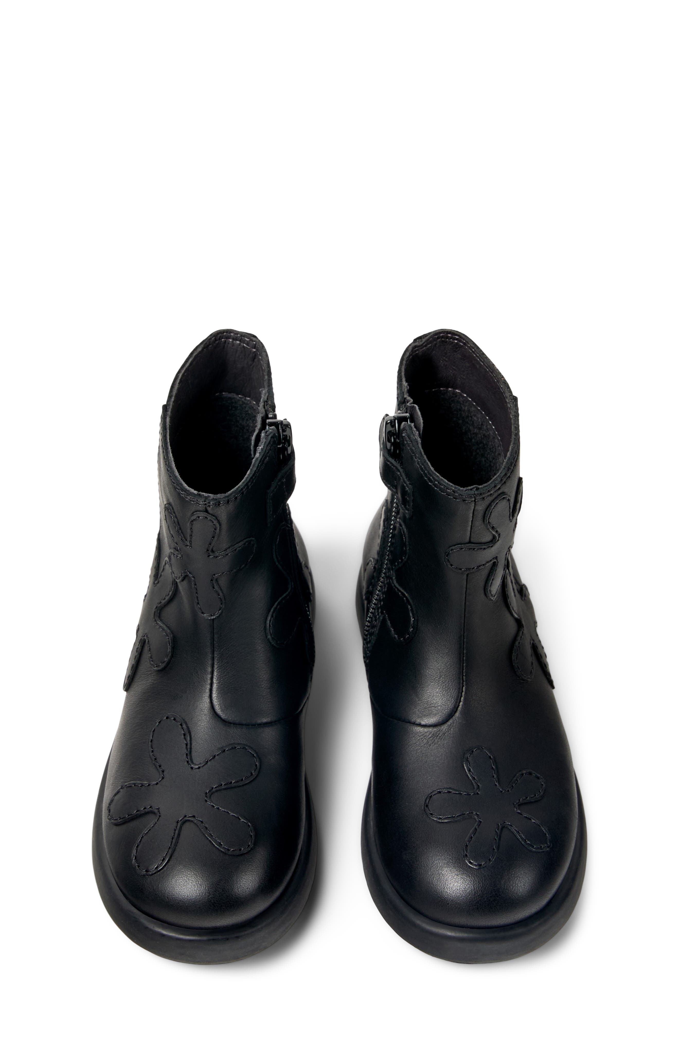 Kids' Duet Leather Boot, Alternate, color, BLACK