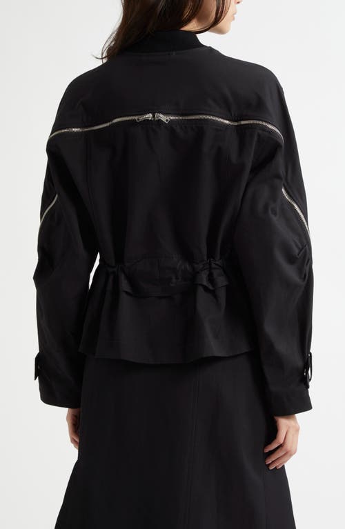 3.1 Phillip Lim Cocoon Back Crop Bomber Jacket In Black