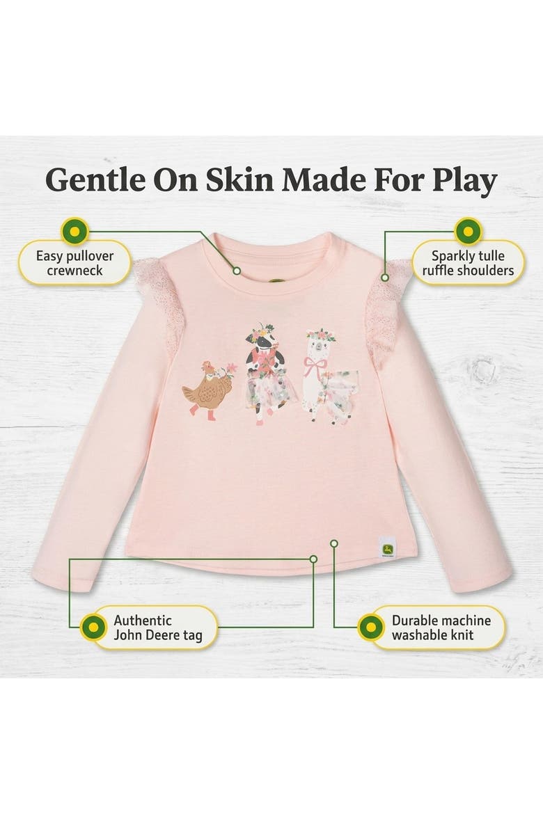 Girls' Long Sleeve T-Shirt, Alternate, color, Blush Pink