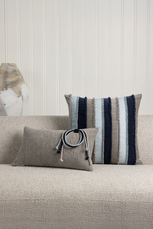 Elaine Smith Vista Multi Colored Velvet Embroidered Panelled Indoor & Outdoor Woven Accent Pillow