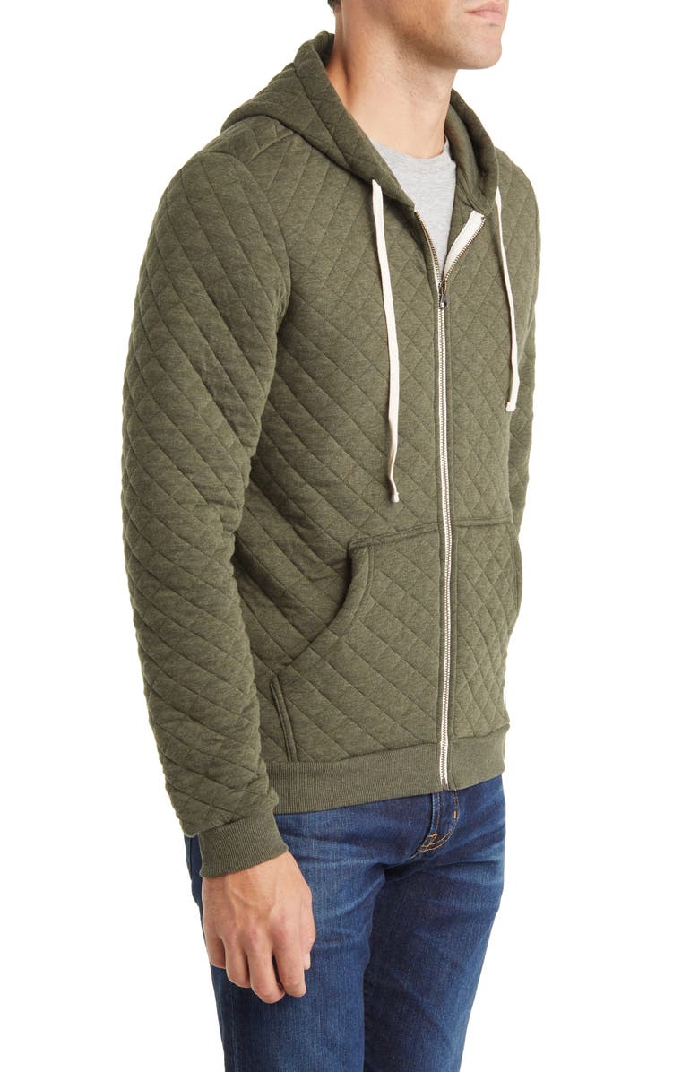 Marine Layer Corbet Quilted Full Zip Hoodie, Alternate, color, 