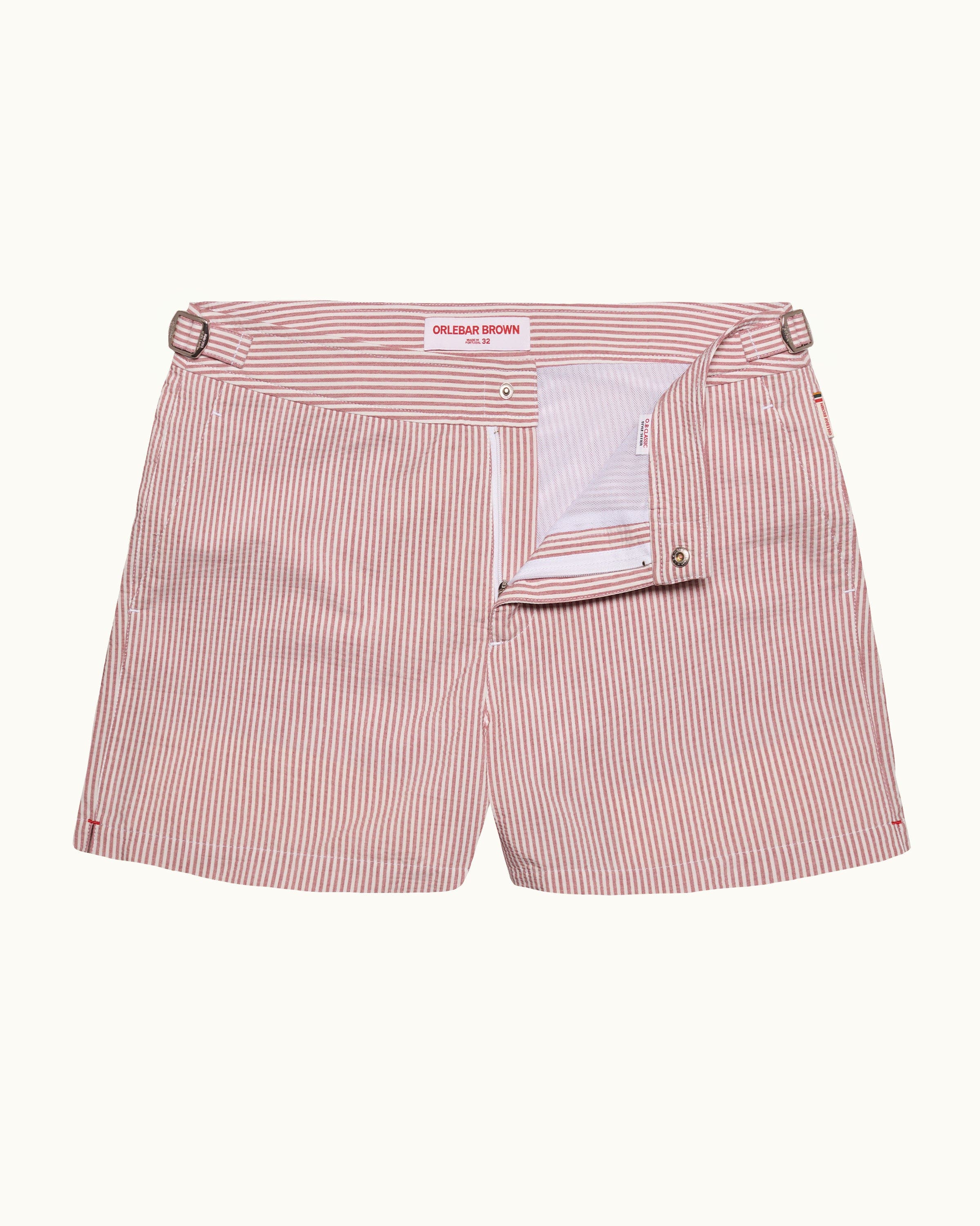 selected Vermillion/White Stripe