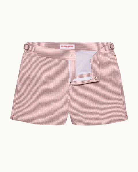 Setter Seersucker Stripe Shorter-Length Tailored-Fit Swim Shorts