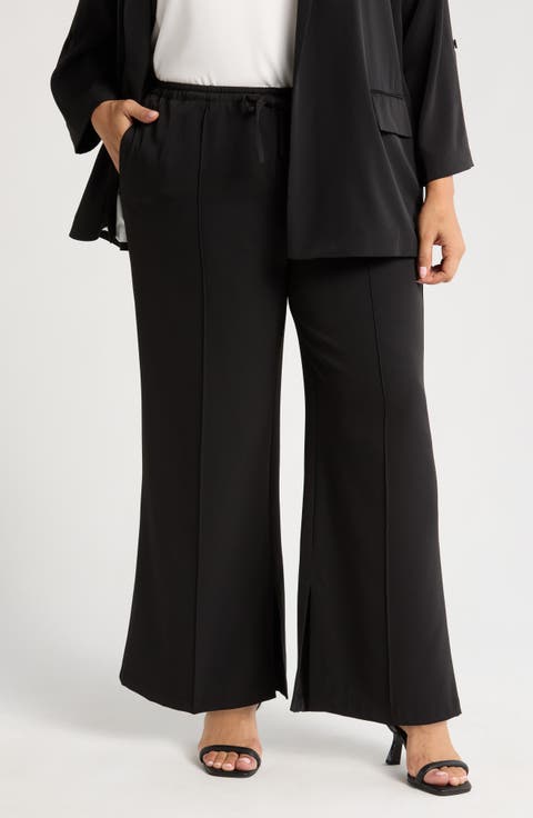 Genevieve Drawstring Wide Leg Pants (Plus)