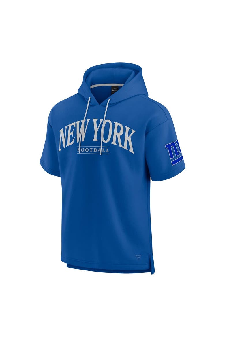 Unisex Fanatics  Royal New York Giants Elements Ready Short Sleeve Pullover Hoodie, Alternate, color, Royal