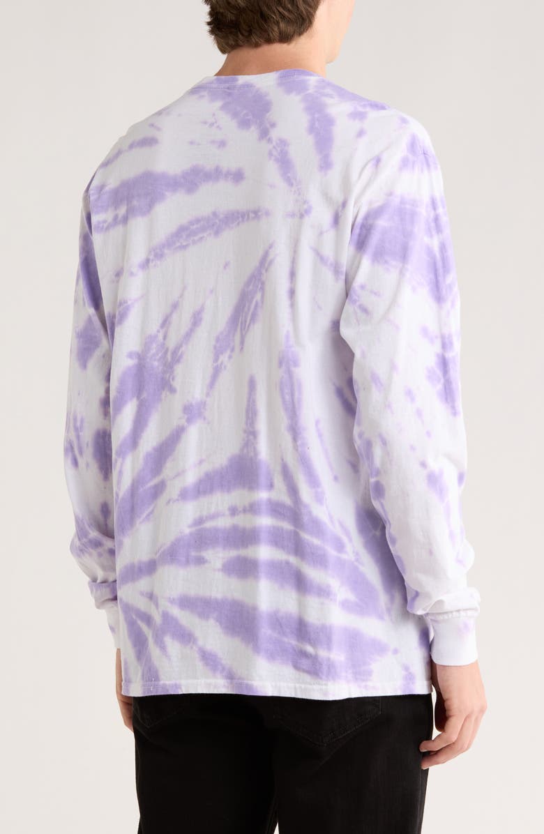 Junk Food Game Time Ravens Long Sleeve T-Shirt, Alternate, color, Purple Tie-Dye