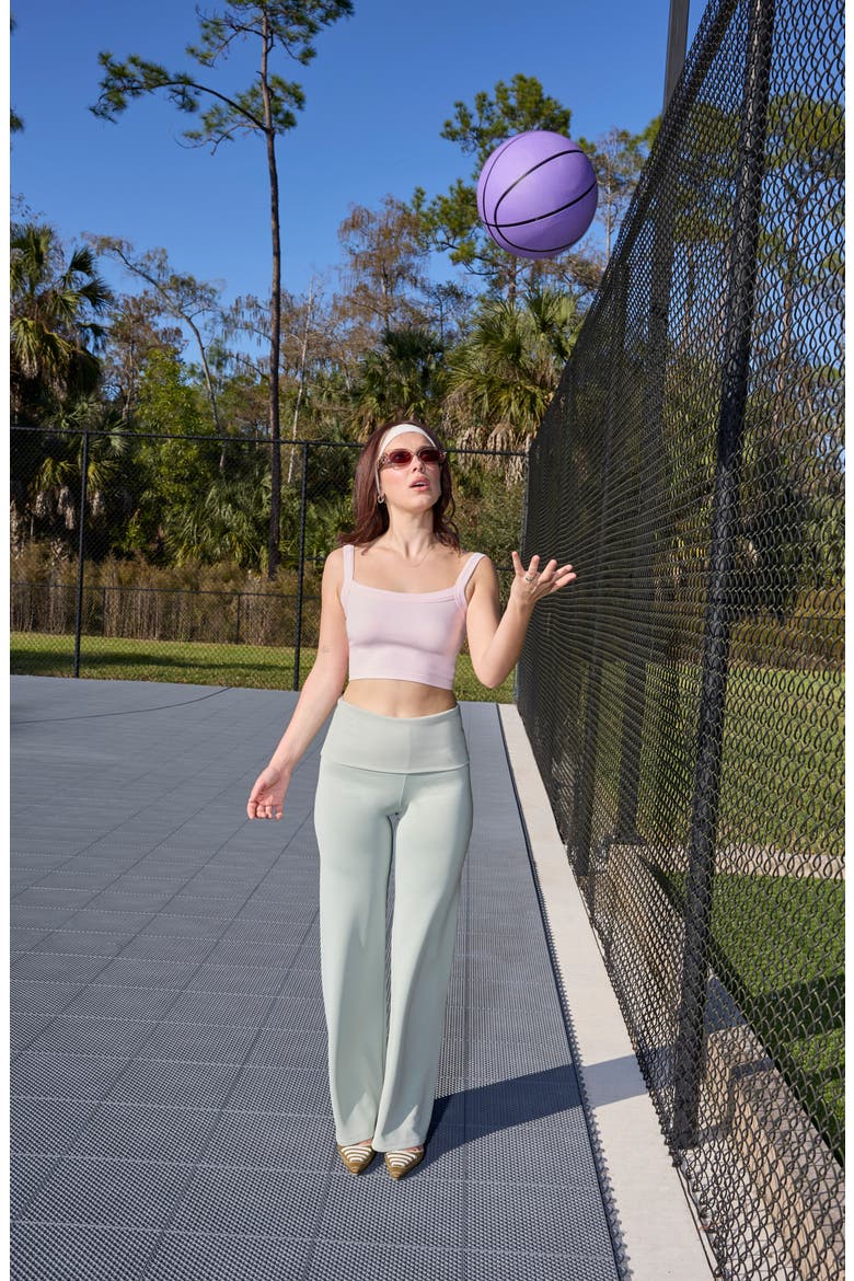 Sport Sheen Foldover Pants, Alternate, color, DESERT SAGE