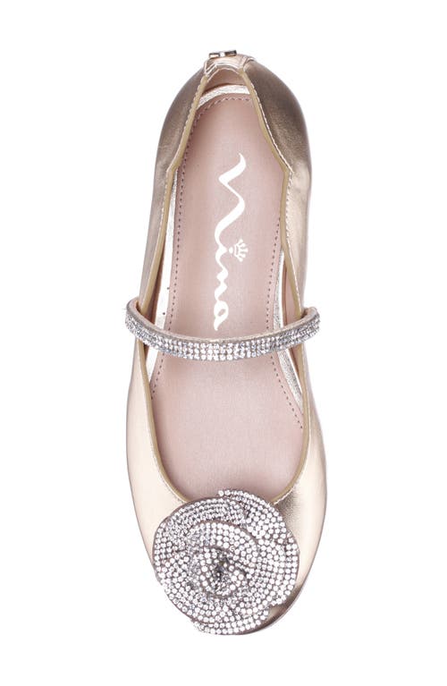 Nina Big Girls Ballet Round Toe Dress Shoe In Gold