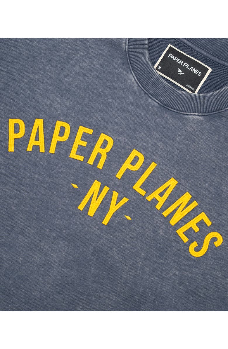 PAPER PLANES NY Felt Logo Sweatshirt, Alternate, color, Washed Navy