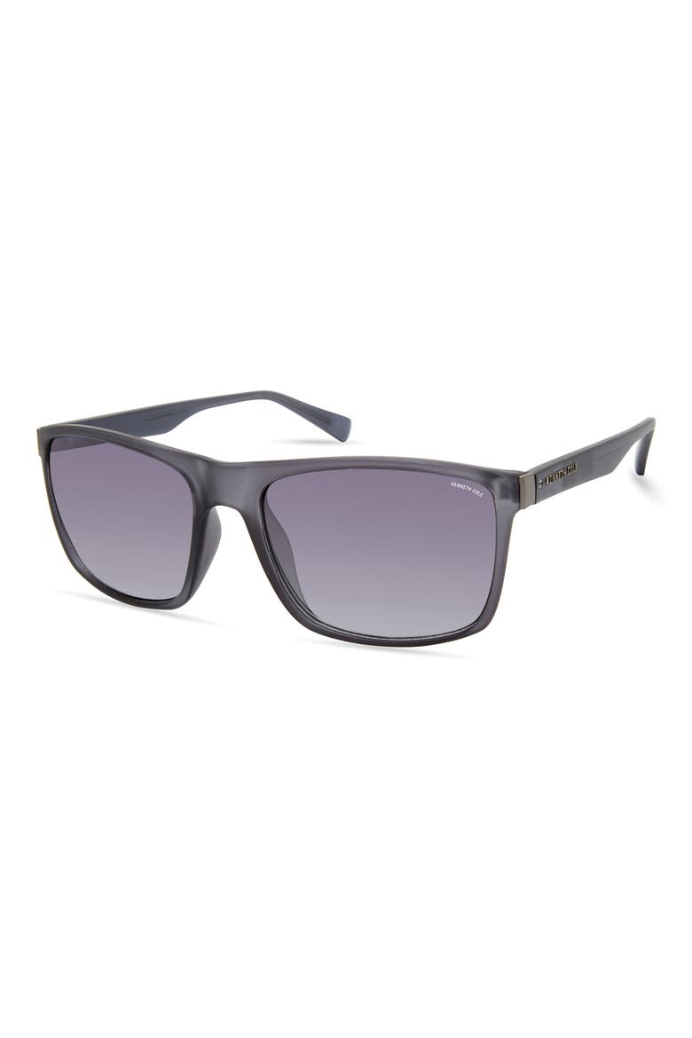 57mm Rectangular Sunglasses, Main, color, LIGHT BLUE / SMOKE MIRROR