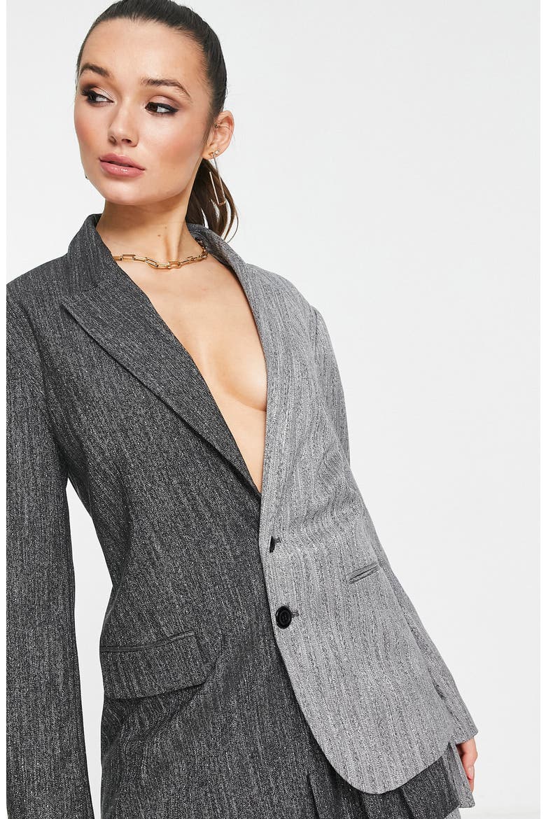 Half Half Blazer, Alternate, color, GREY
