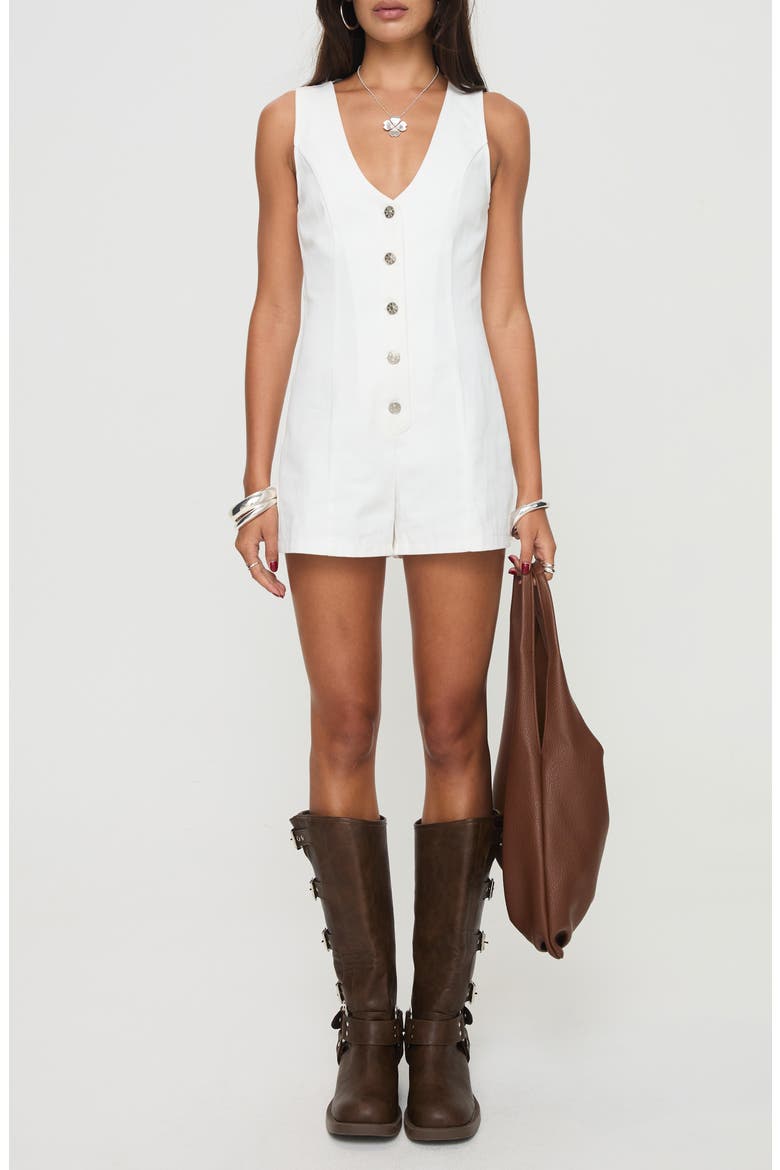 Damico Sleeveless Romper, Main, color, WHITE
