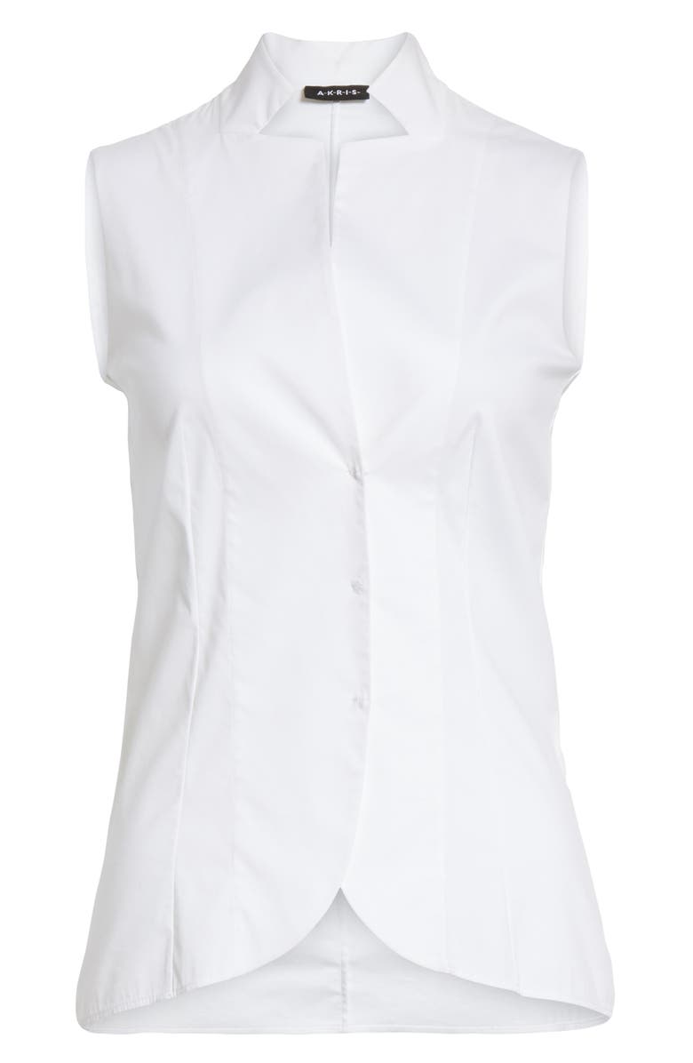 Akris Notch Collar Blouse, Alternate, color, White