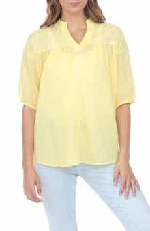 RAIN AND ROSE Embroidered Cotton Top