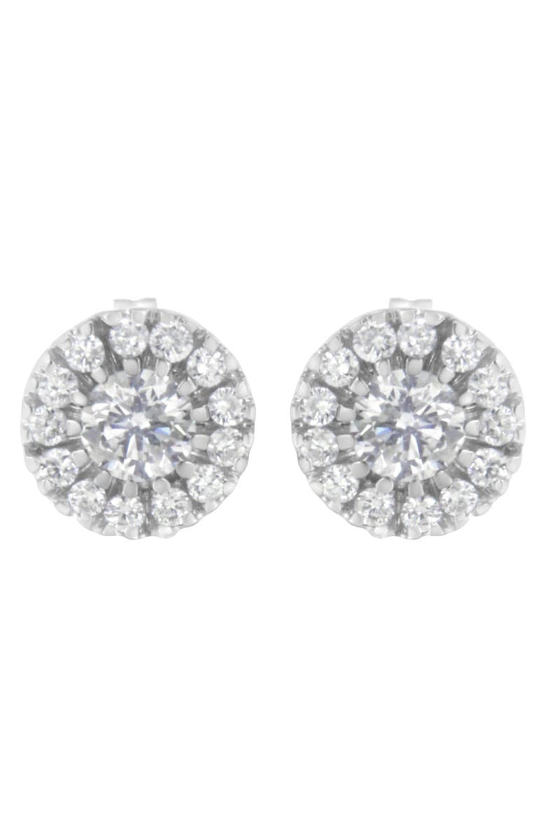 Haus of Brilliance 14k White Gold 1 cttw Diamond Halo Stud Earrings, Alternate, color, White