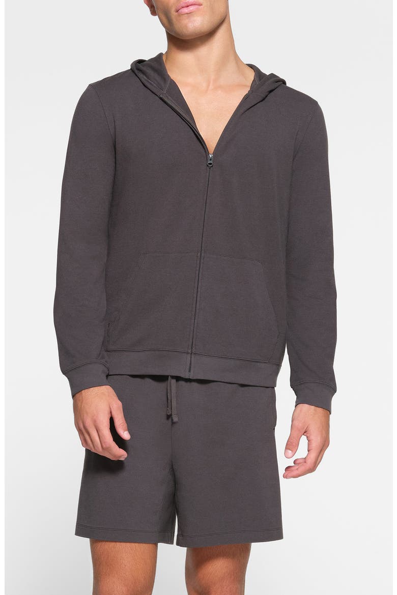 Jersey Lounge Zip Hoodie, Main, color, ASH