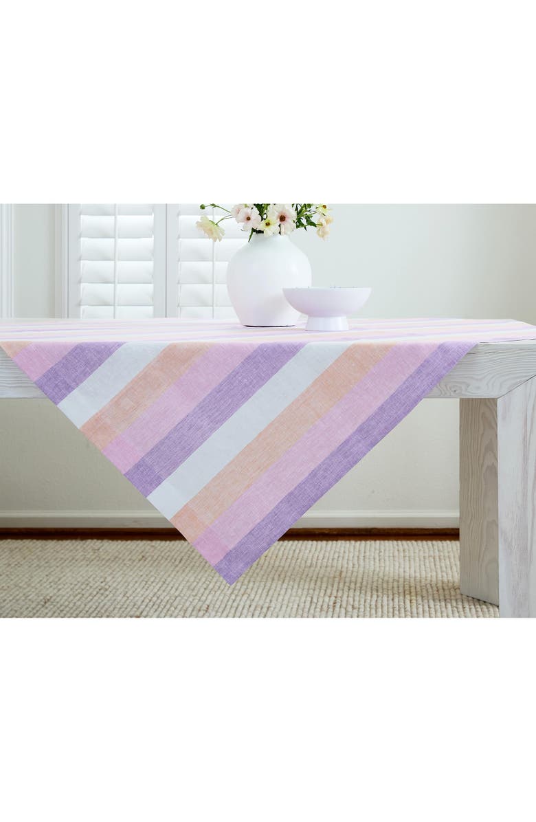 Solino Home Linen Table Throw - Gelato Stripe, 50 x 50 Inch, Alternate, color, Gelato