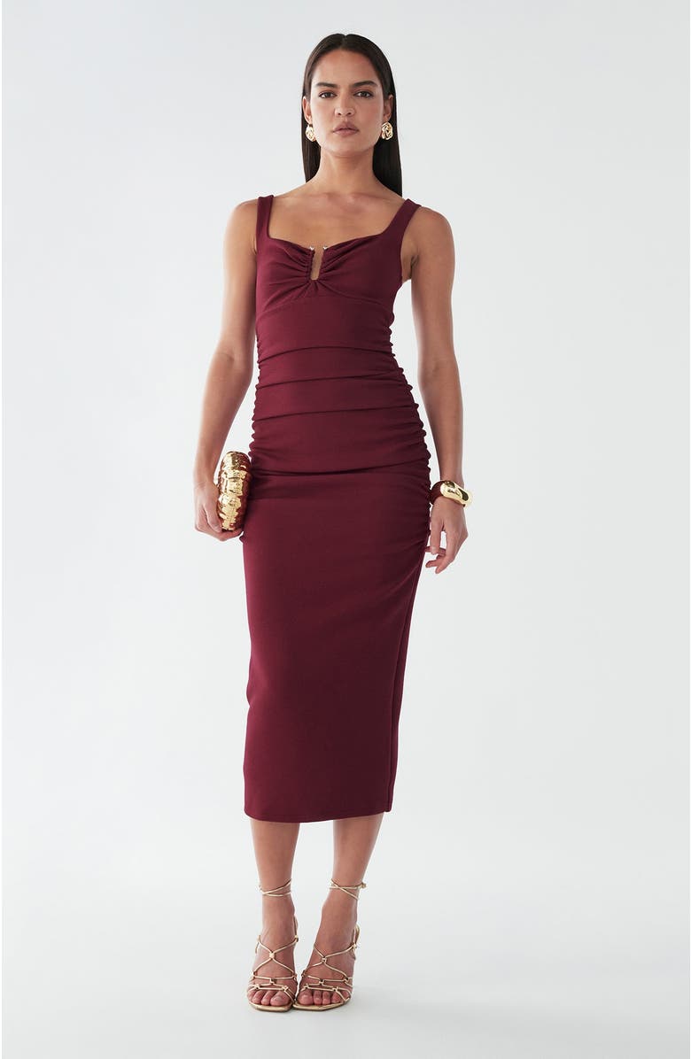 BWLDR Brookes Midi Dress, Alternate, color, Burgundy