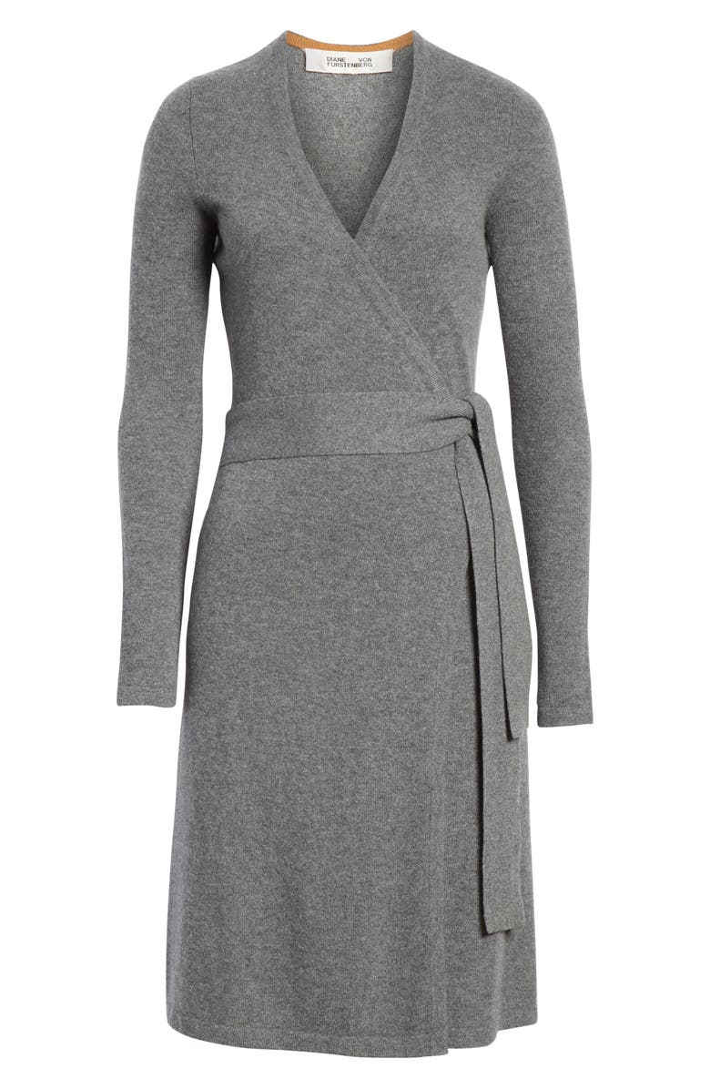 DVF Diane Von Furstenberg Linda Cashmere Wrap Dress, Alternate, color,