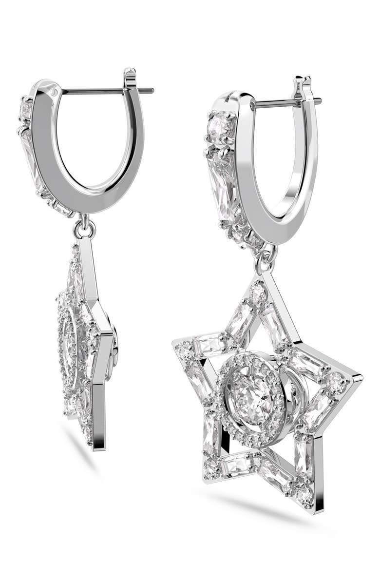 Swarovski Angelic Stella Star Drop Earrings, Alternate, color, Silver