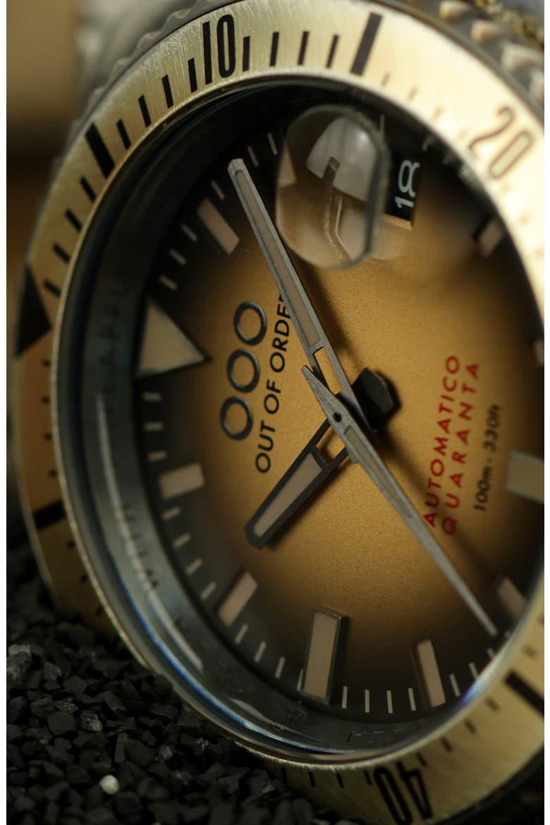 Automatico Quaranta Sand Bracelet Watch, 40mm, Alternate, color, BLACK/ GOLD