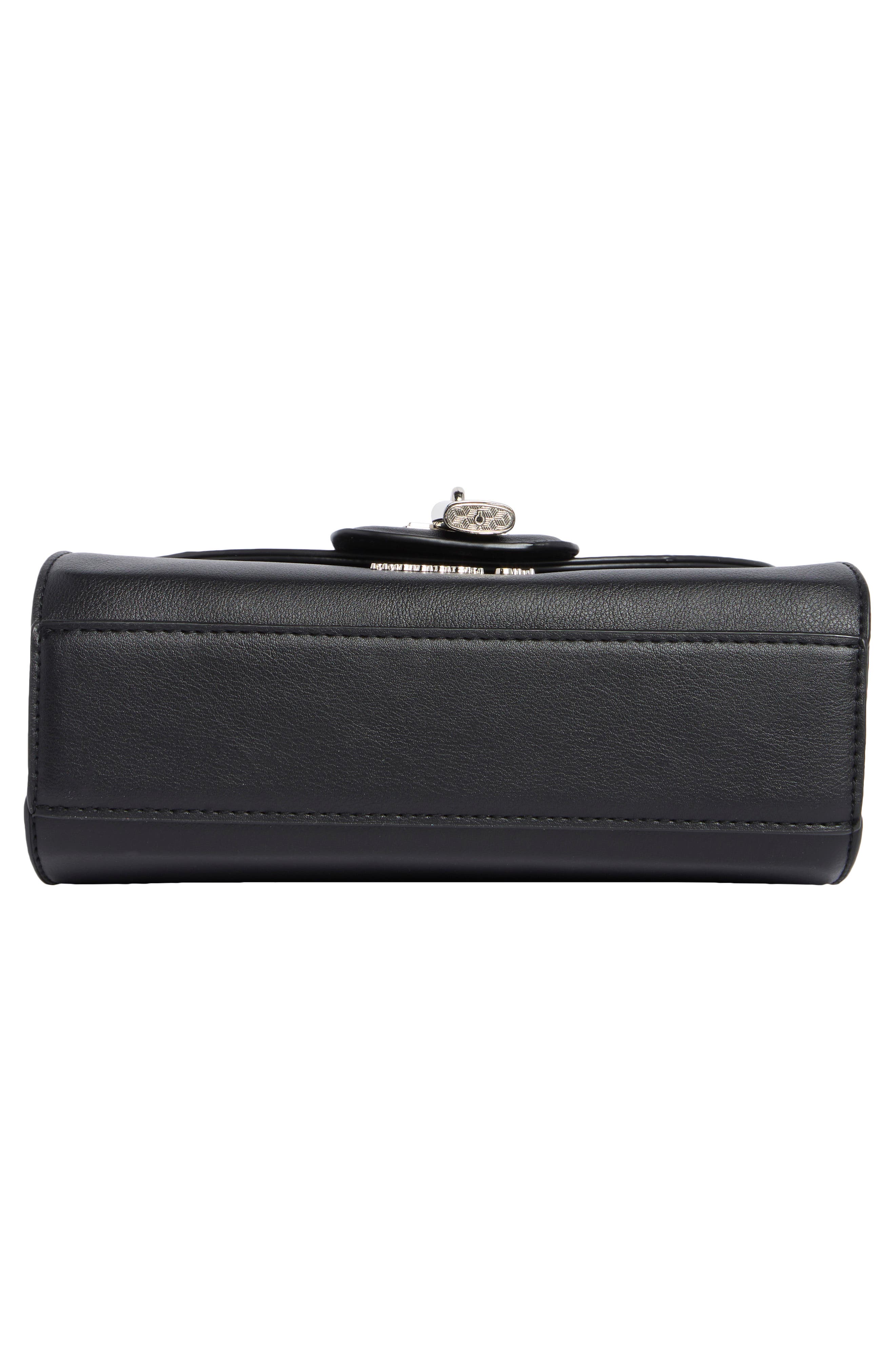 Faux Leather Top Handle Bag, Alternate, color, BLACK