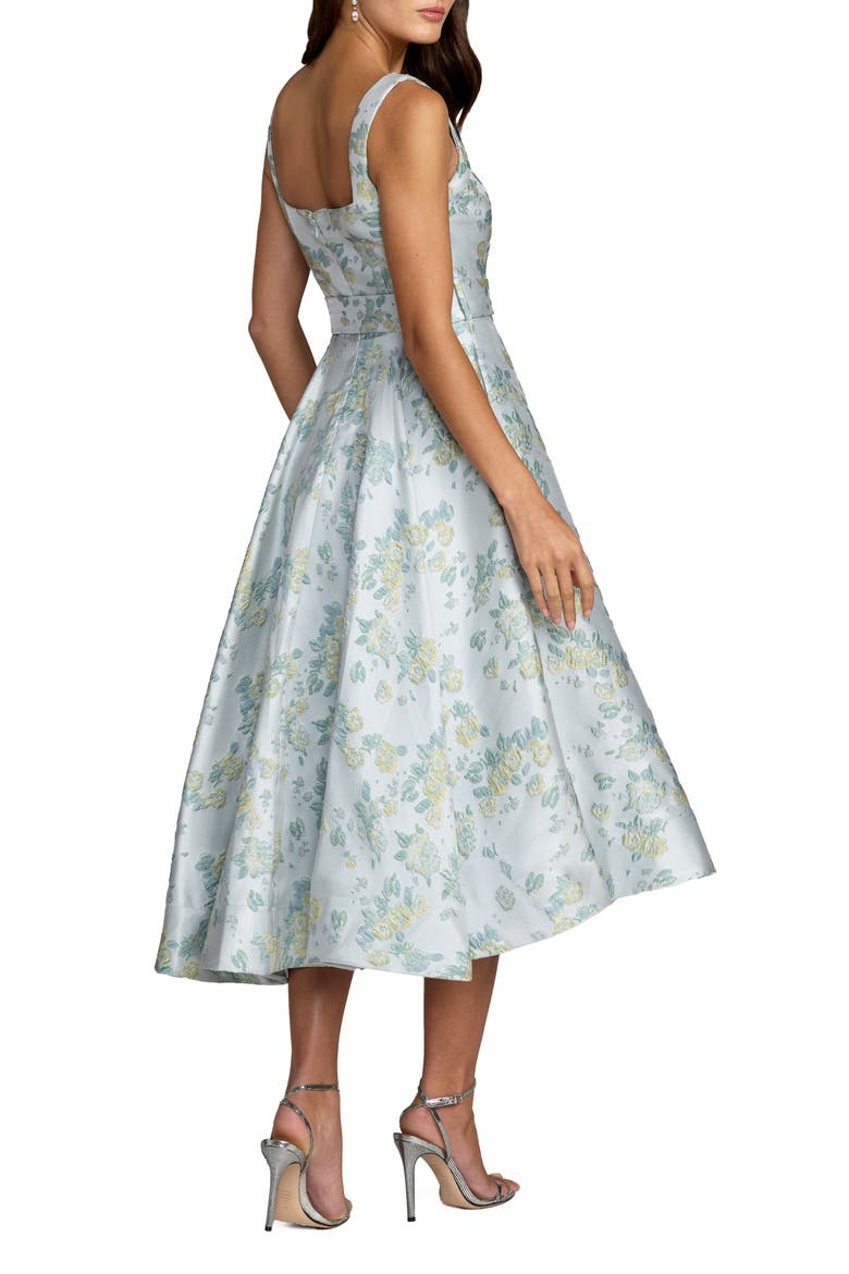 Sleeveless Belted A-Line Midi Dress, Alternate, color, Blue Multi