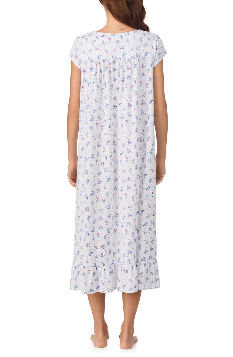 Eileen West Floral Cap Sleeve Nightgown, Alternate, color, White/ Dot