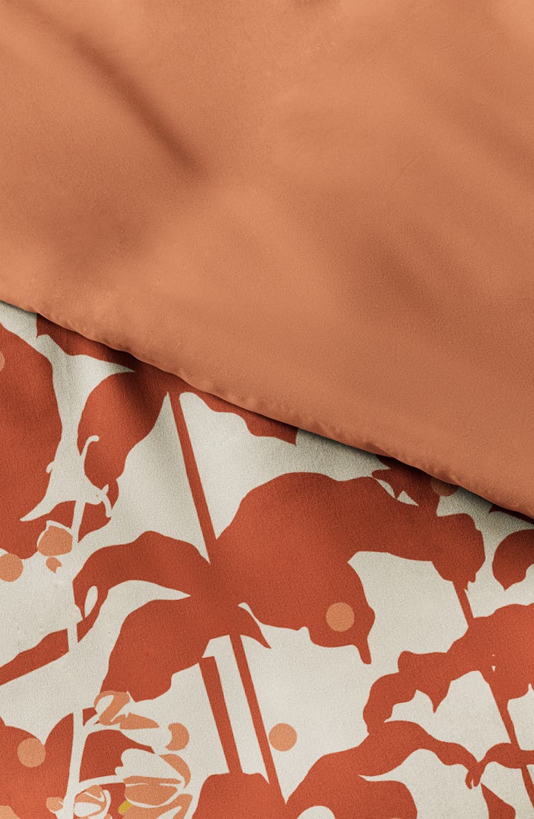 HOMESPUN Premium Ultra Soft Boho Flower 3-Piece Reversible Duvet Cover Set, Alternate, color, Clay