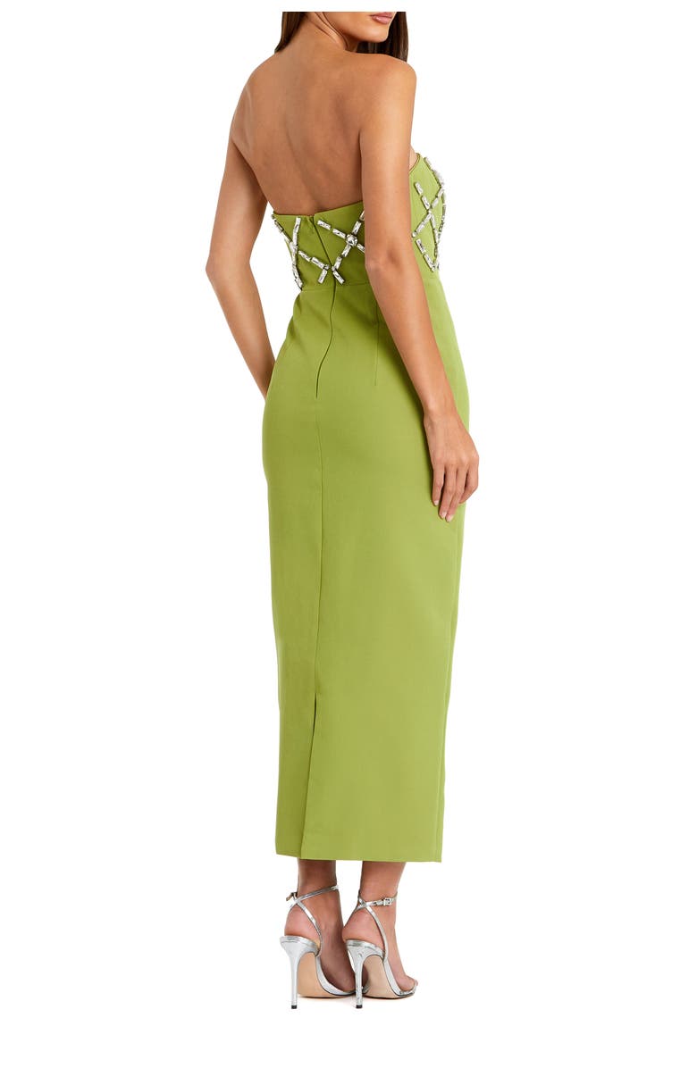 Mac Duggal Strapless Crepe Ankle Dress With Beaded Details, Alternate, color, Apple Green