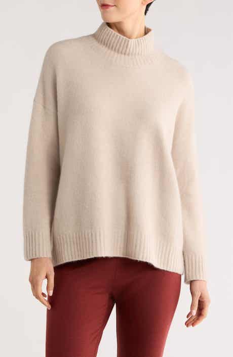 Eileen Fisher Cashmere Blend Bouclé Turtleneck Sweater