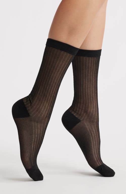 High Heel Jungle Beam Metallic Rib Crew Socks