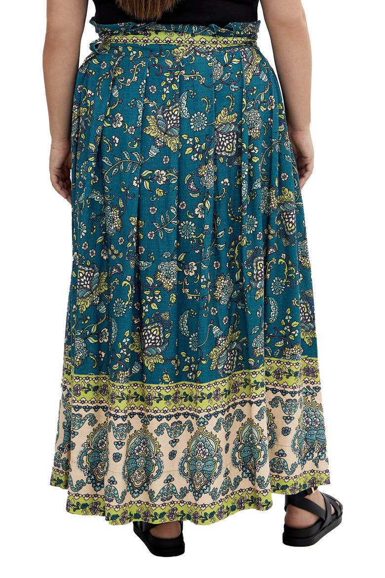Sable Border Tie Waist Maxi Skirt, Alternate, color, PRINT