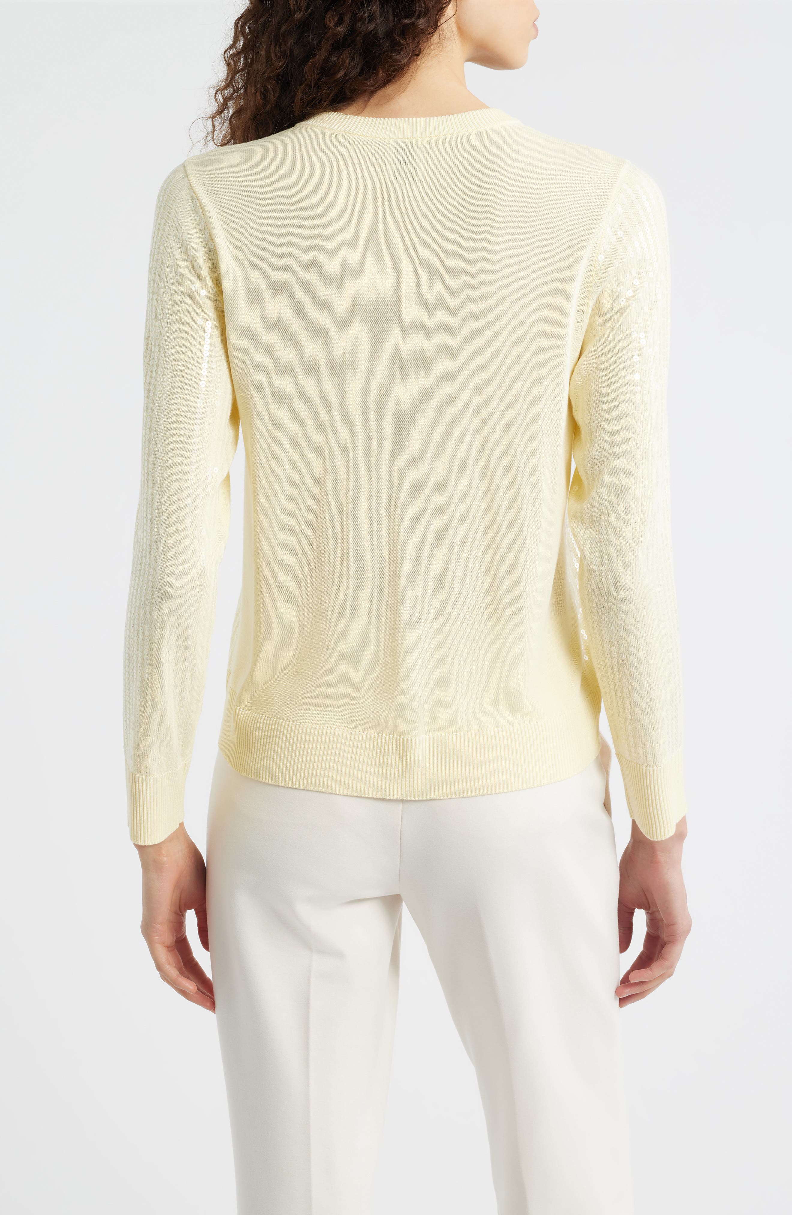 Clear Sequin Cardigan - image 2