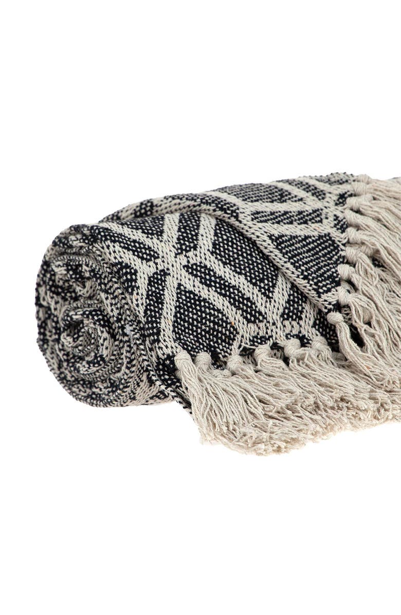 PARKLAND COLLECTION Kat Casual Beige 52" x 67" Woven Handloom Throw, Alternate, color, Beige