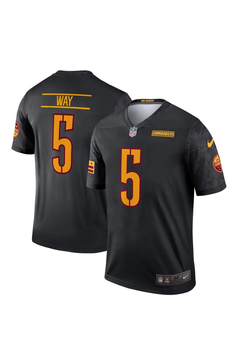 Nike Men's Nike Tress Way Black Washington Commanders Alternate Legend Jersey, Main, color, 