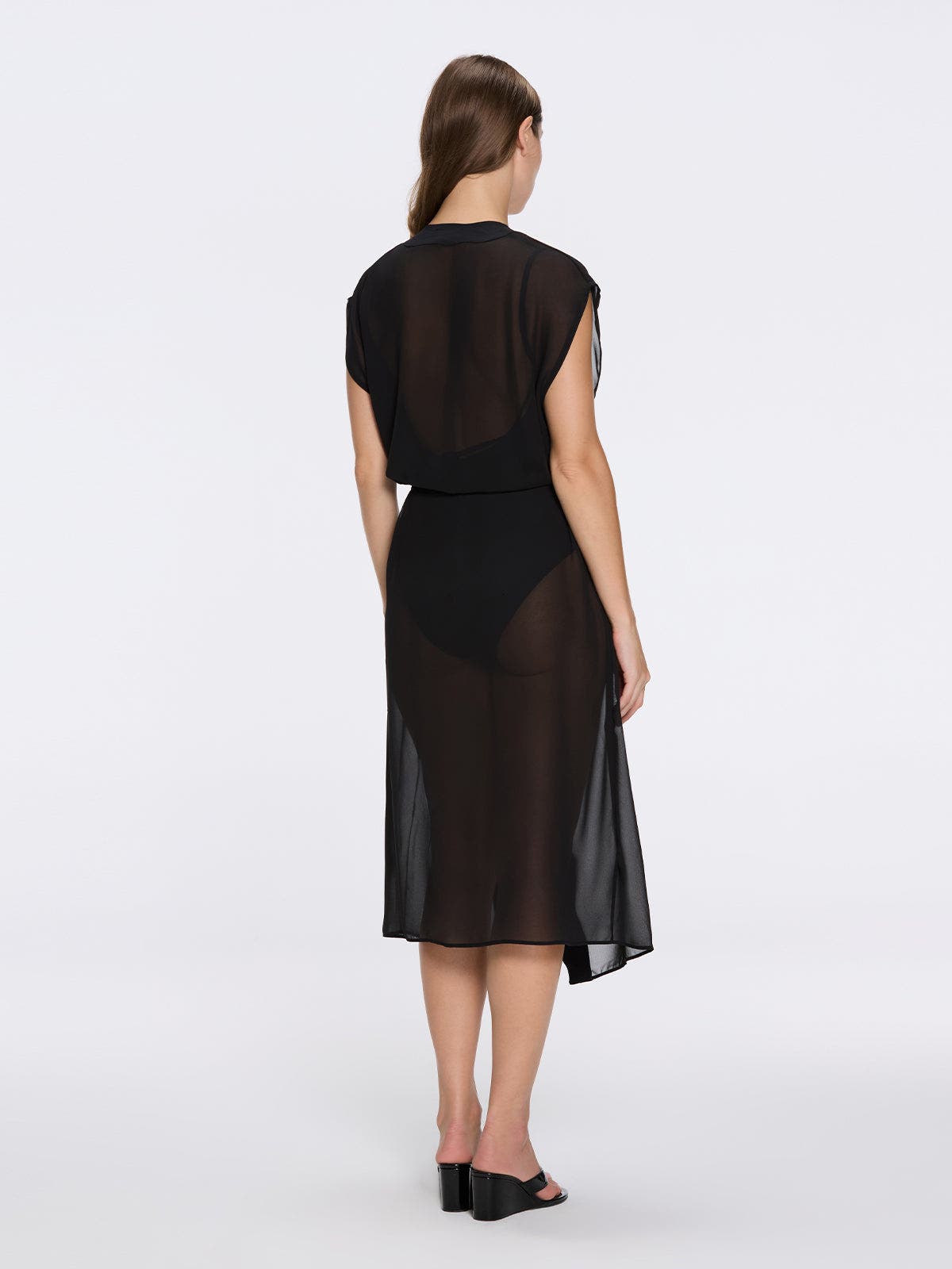 Moeva Dela Sleeveless Wavy-Trim Belted Sheer Kaftan (Women) | Nordstrom