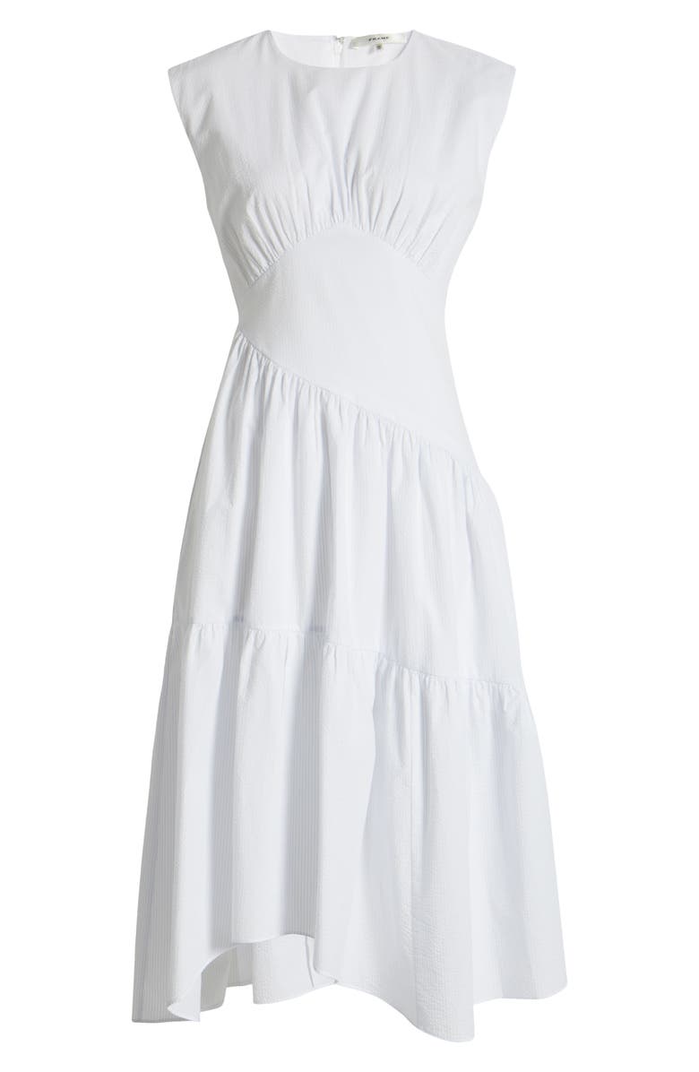 FRAME Sleeveless Cotton Seersucker Sundress, Alternate, color, Light Chambray Multi