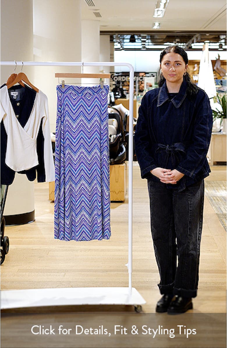Roll ZIgzag Floral Print Maxi Skirt, sales video thumbnail