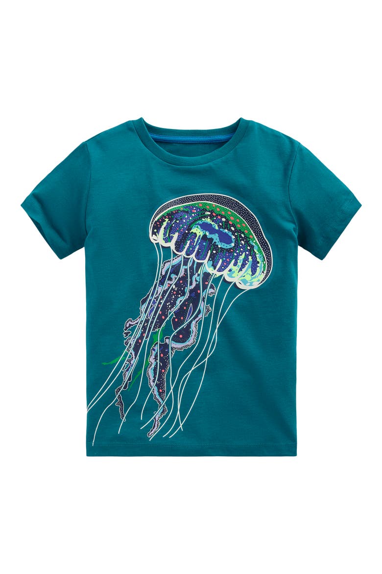Kids' Glow in the Dark Cotton Graphic T-Shirt, Main, color, OCEAN DEPTHS JELLY FISH