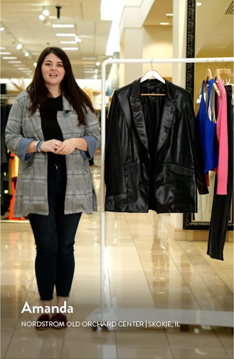 Double Breasted Faux Leather Blazer, sales video thumbnail