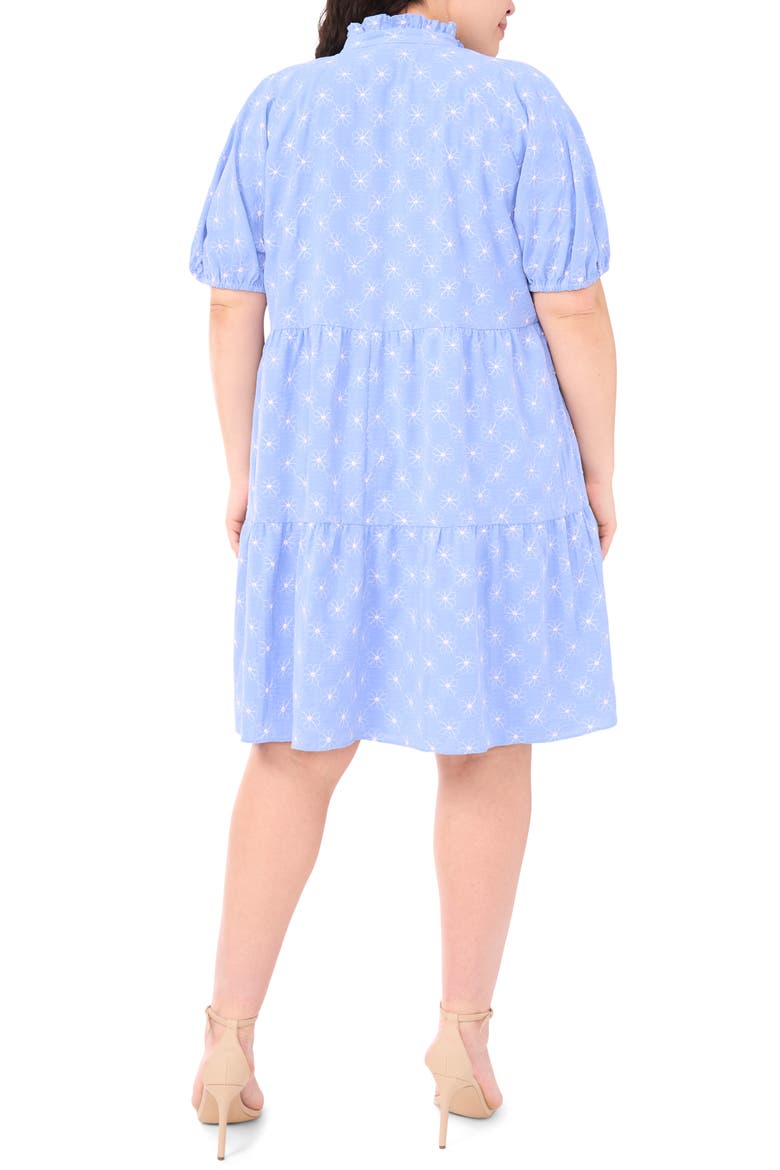 Puff Sleeve Ruffle Hem Dress, Alternate, color, BLUE SPRITZ