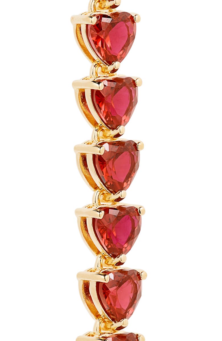 JUDITH LEIBER COUTURE Heart Cubic Zirconia Linear Drop Earrings, Alternate, color,