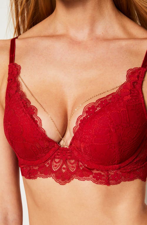Etam La Chamade Chain Link Underwire Bra In Red