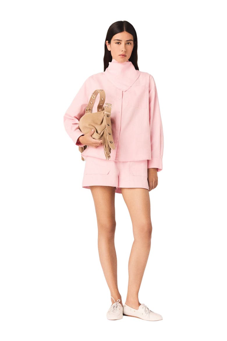 Shirt with removable scarf, Alternate, color, Pink
